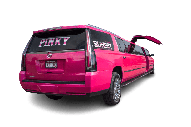 Pinky limo with the door open