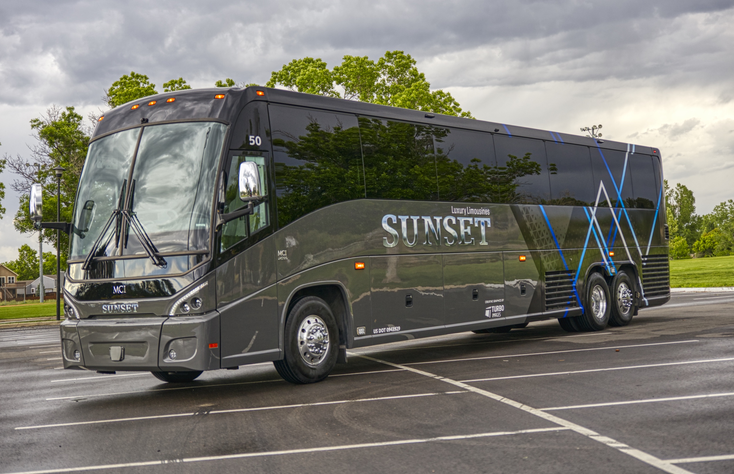 Gray motor coach