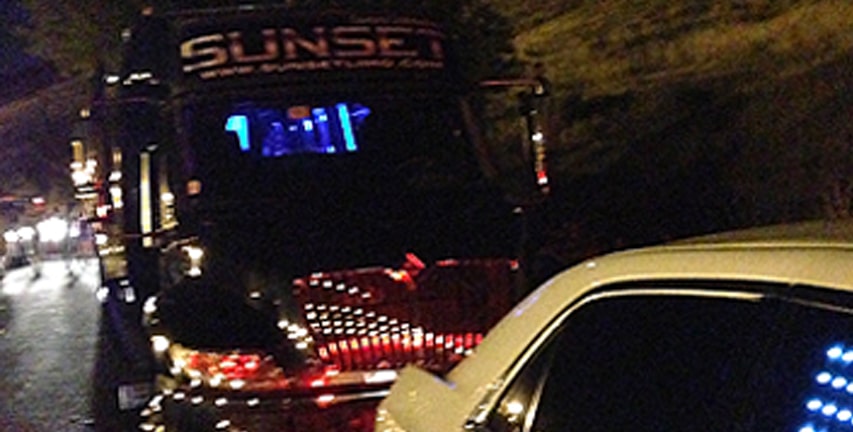 Sunset Limos under a full moon at Red Rocks.